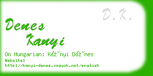 denes kanyi business card